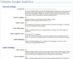 Ultimate Google Analytics設定画面
